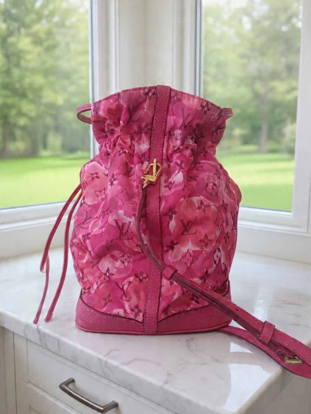 Louis Vuitton Noefull MM Ikat Floral Nylon Pink Bucket Tote✨️ Limited Edition - Picture 10 of 17